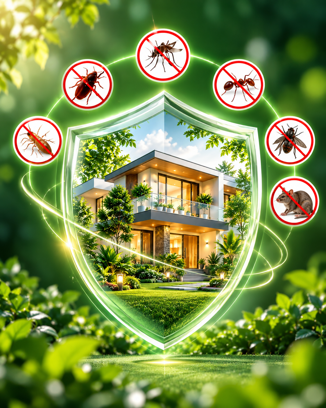Professional pest control technician at work
